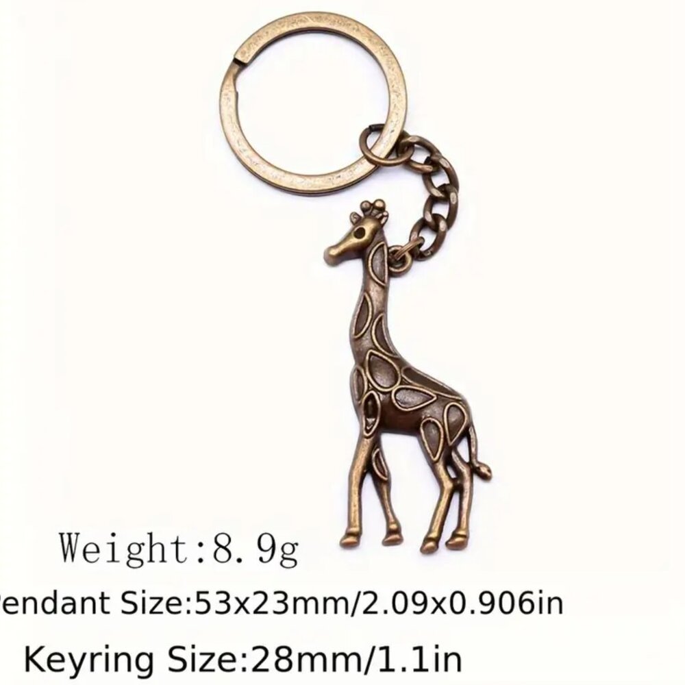 🌺 🌺 🌺 Giraffe Metal Pendant Keychain, Back Pack or Purse Charm - Picture 2 of 3